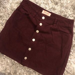 PacSun maroon corduroy skirt